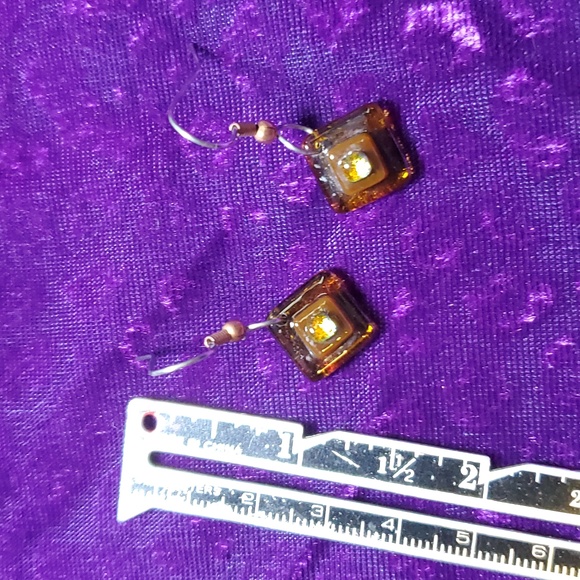 Amber bead Earrings - Picture 2 of 4